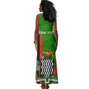 Personalised Zambia Independence Day Tank Maxi Dress Kente Pattern
