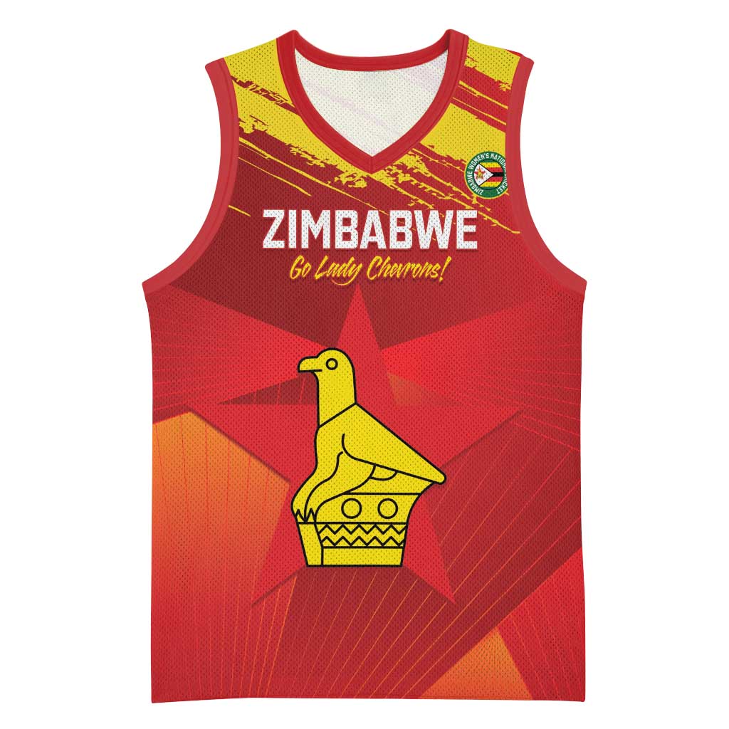 Custom Zimbabwe Cricket Basketball Jersey Go Lady Chevrons Grunge Style - African Pride