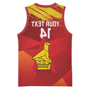 Custom Zimbabwe Cricket Basketball Jersey Go Lady Chevrons Grunge Style - African Pride
