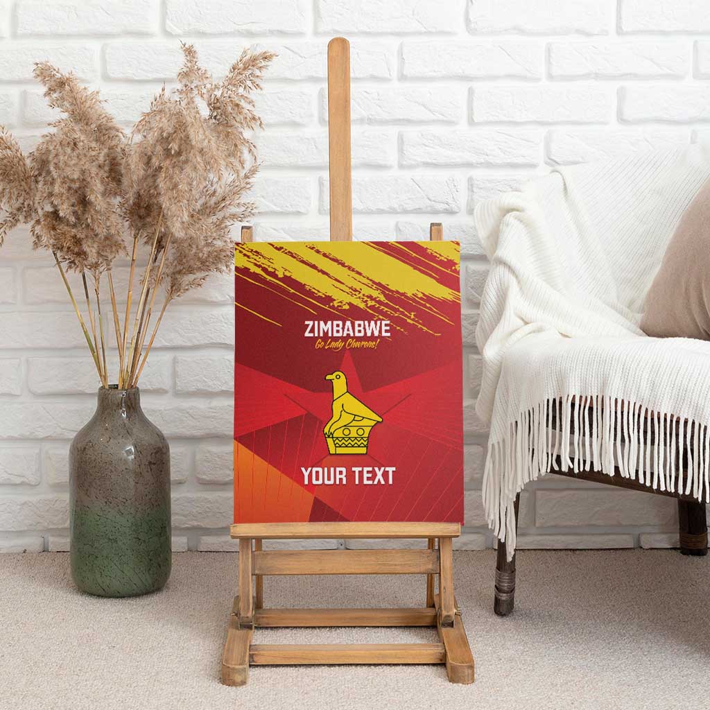 Custom Zimbabwe Cricket Canvas Wall Art Go Lady Chevrons Grunge Style