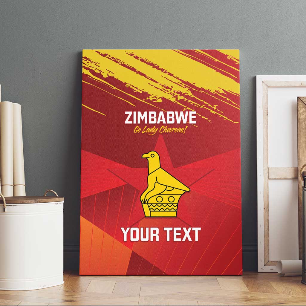 Custom Zimbabwe Cricket Canvas Wall Art Go Lady Chevrons Grunge Style