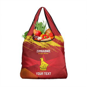 Custom Zimbabwe Cricket Grocery Bag Go Lady Chevrons Grunge Style