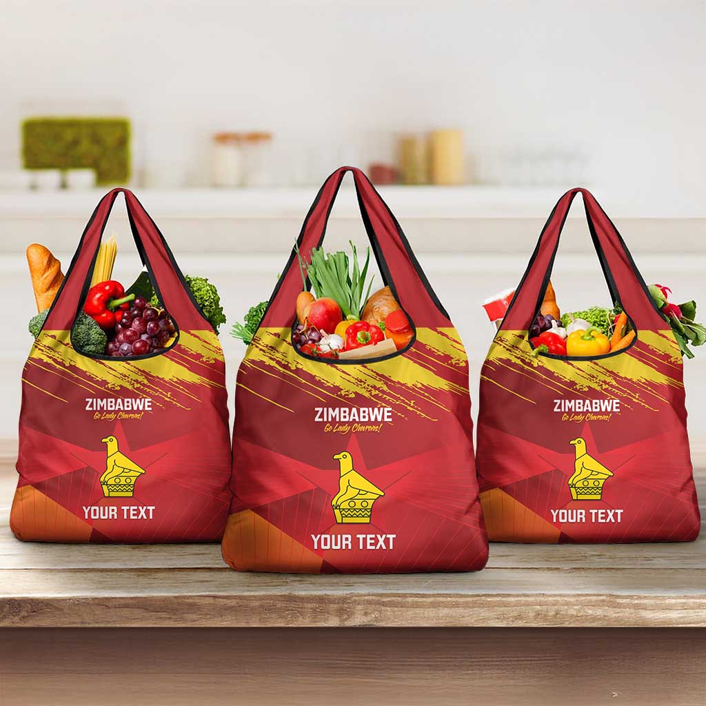 Custom Zimbabwe Cricket Grocery Bag Go Lady Chevrons Grunge Style