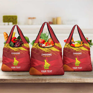 Custom Zimbabwe Cricket Grocery Bag Go Lady Chevrons Grunge Style