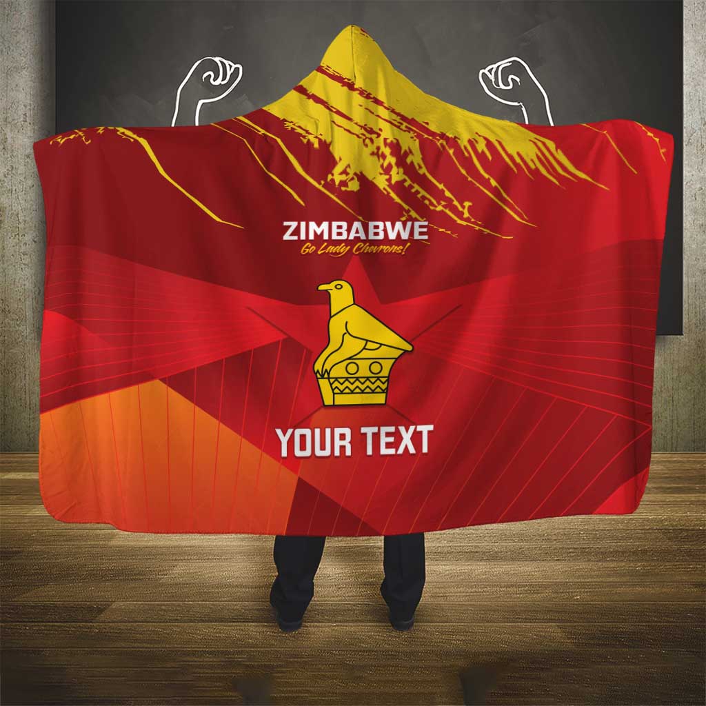 Custom Zimbabwe Cricket Hooded Blanket Go Lady Chevrons Grunge Style