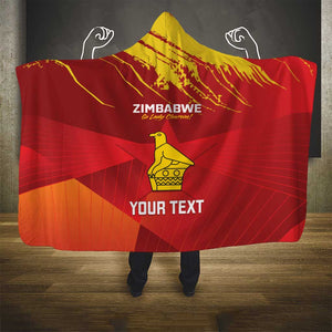 Custom Zimbabwe Cricket Hooded Blanket Go Lady Chevrons Grunge Style