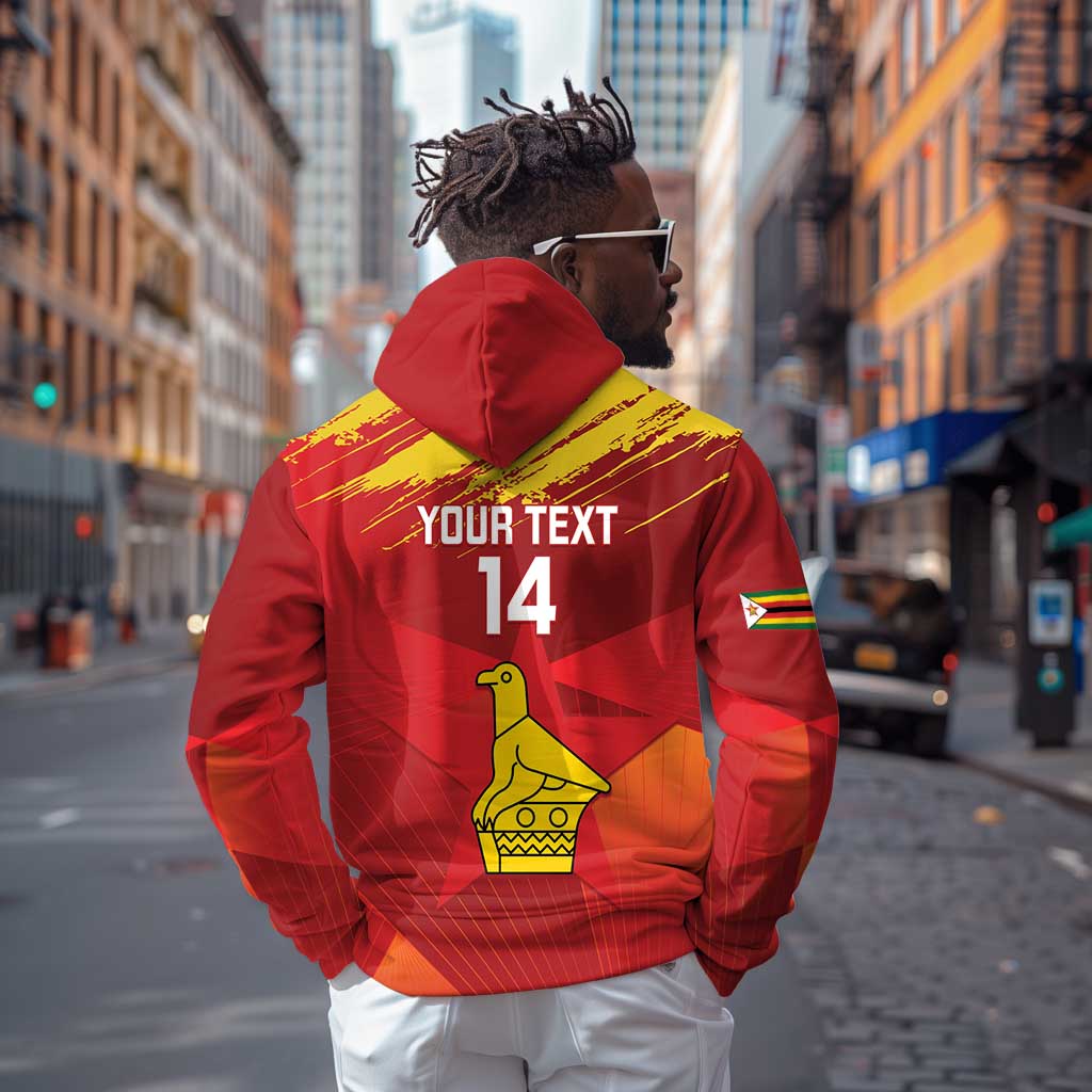 Custom Zimbabwe Cricket Hoodie Go Lady Chevrons Grunge Style