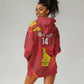 Custom Zimbabwe Cricket Hoodie Dress Go Lady Chevrons Grunge Style