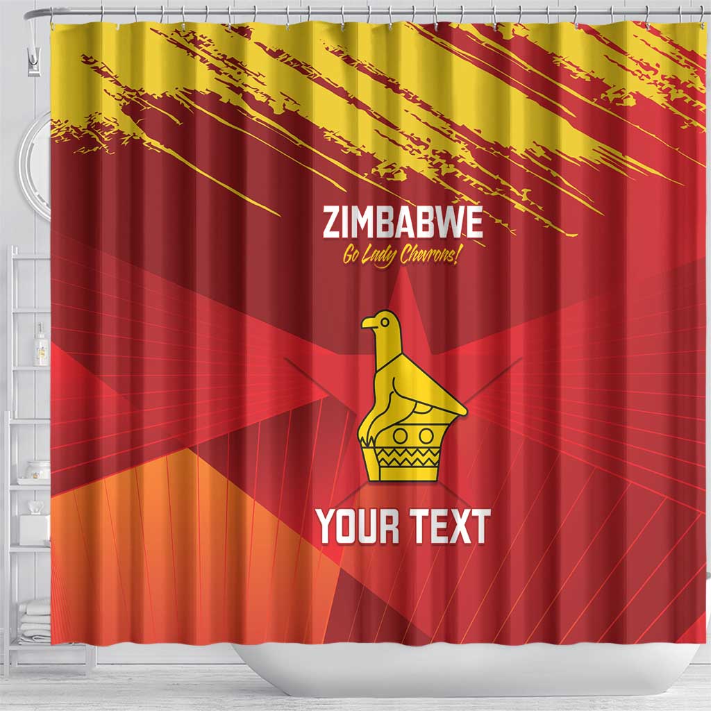 Custom Zimbabwe Cricket Shower Curtain Go Lady Chevrons Grunge Style