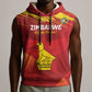 Custom Zimbabwe Cricket Sleeveless Hoodie Go Lady Chevrons Grunge Style - African Pride