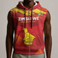 Custom Zimbabwe Cricket Sleeveless Zip Hoodie Go Lady Chevrons Grunge Style - African Pride