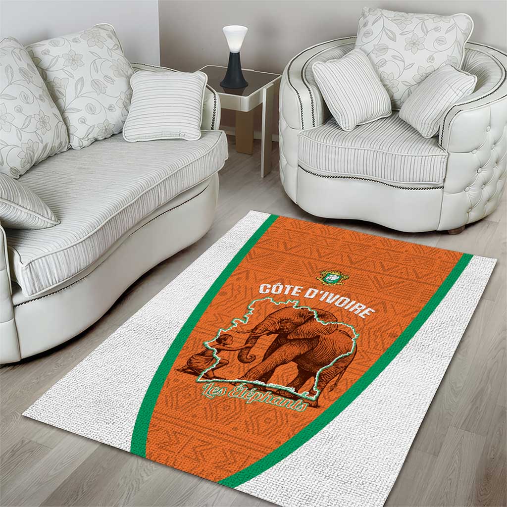 Ivory Coast Football Area Rug 2026 Cote d'Ivoire Les Elephants Orange Version - African Pride