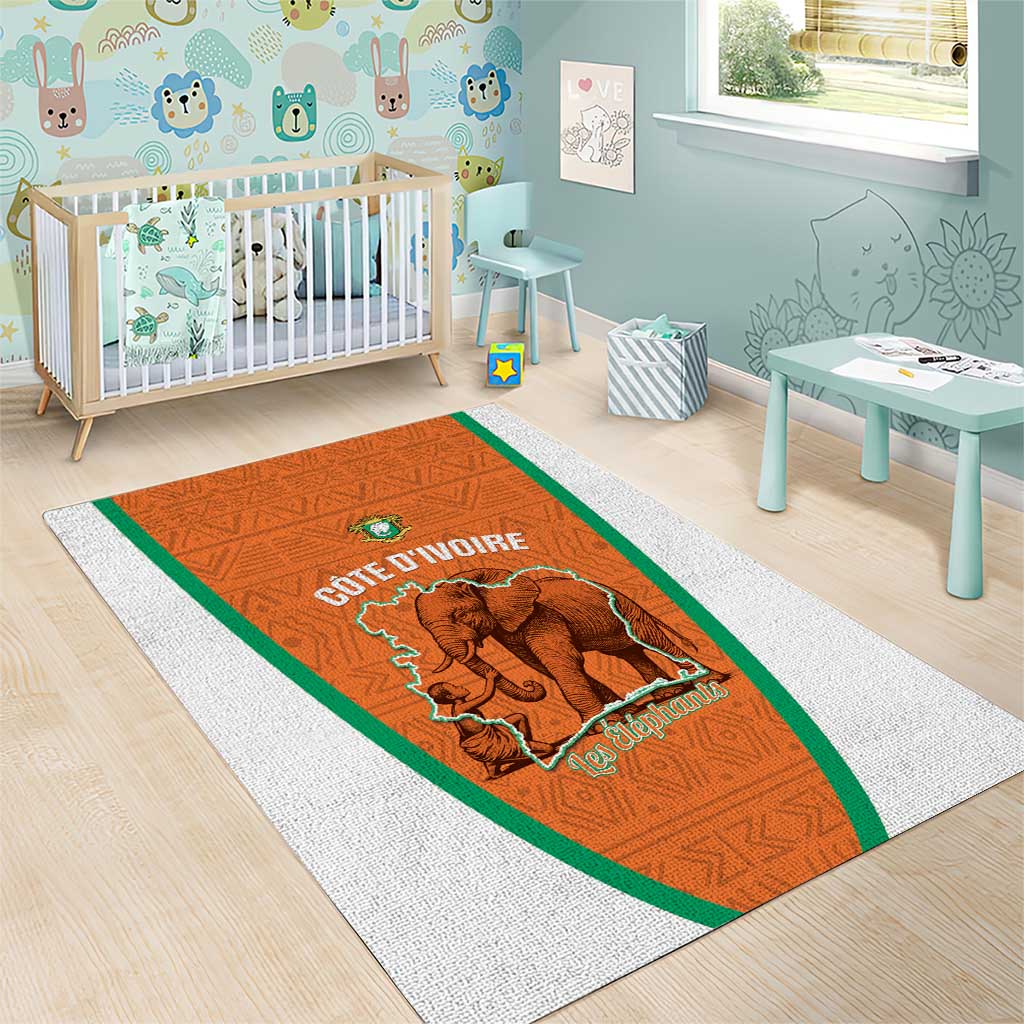 Ivory Coast Football Area Rug 2026 Cote d'Ivoire Les Elephants Orange Version - African Pride