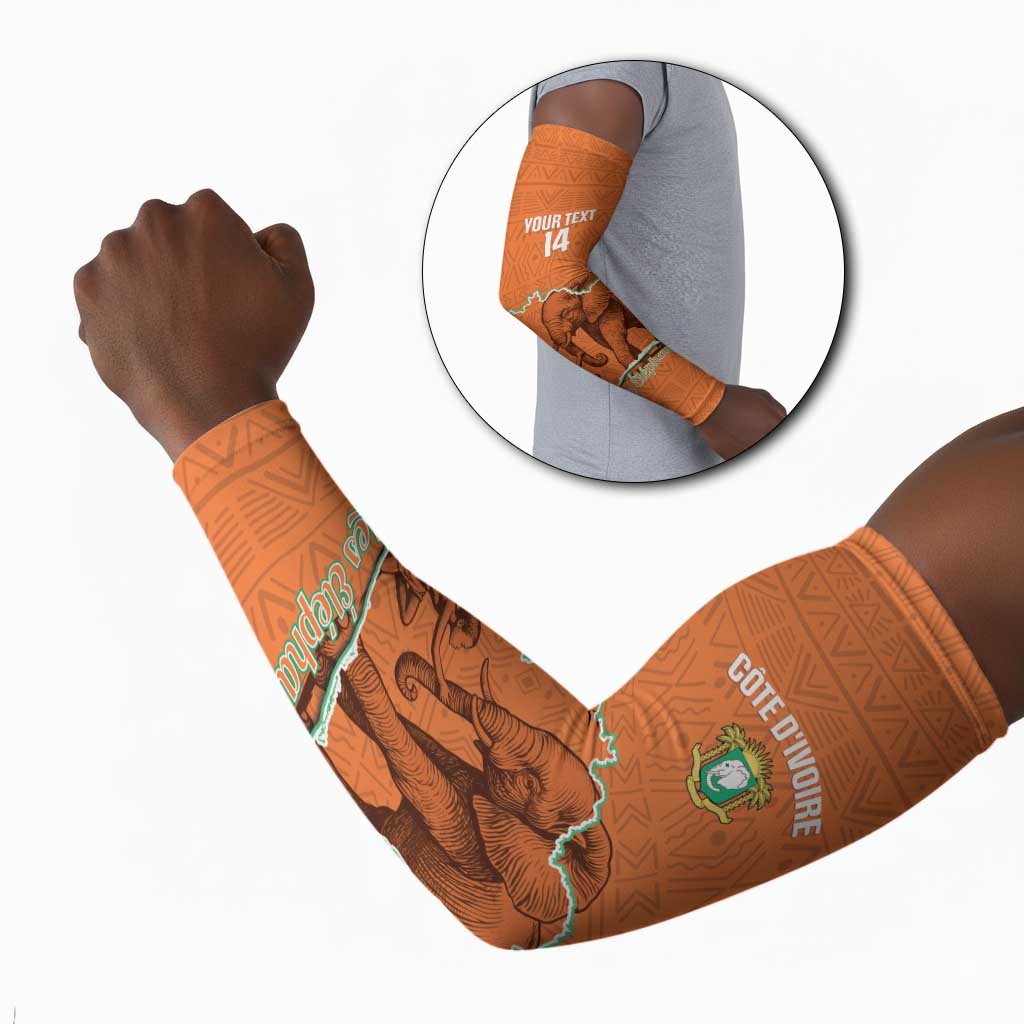 Custom Ivory Coast Football Arm Sleeves 2026 Cote d'Ivoire Les Elephants Orange Version - African Pride