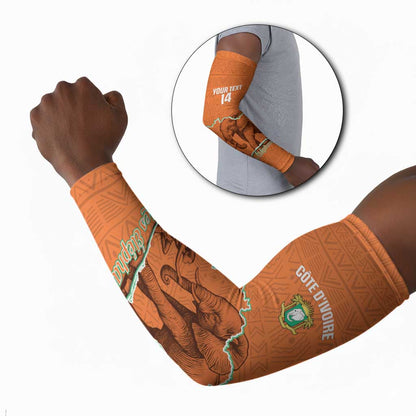 Custom Ivory Coast Football Arm Sleeves 2026 Cote d'Ivoire Les Elephants Orange Version - African Pride