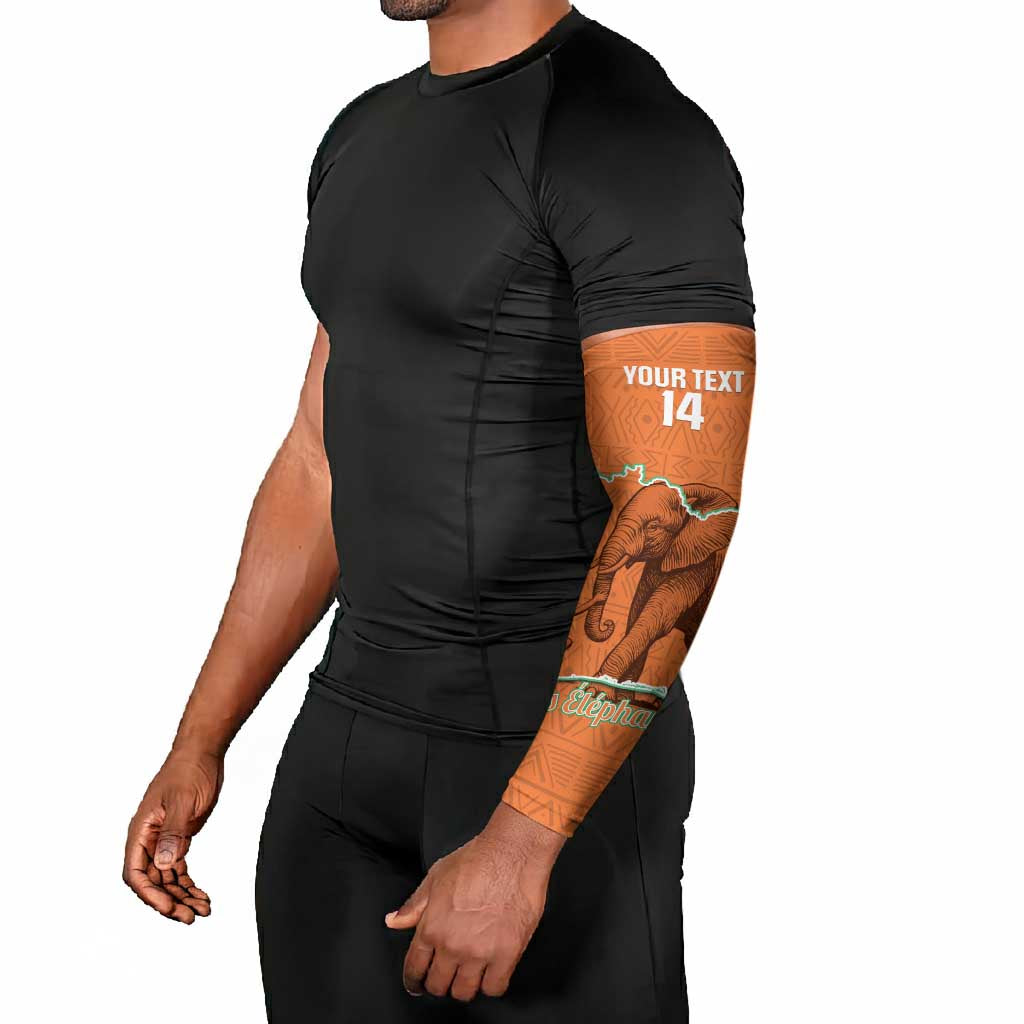 Custom Ivory Coast Football Arm Sleeves 2026 Cote d'Ivoire Les Elephants Orange Version - African Pride