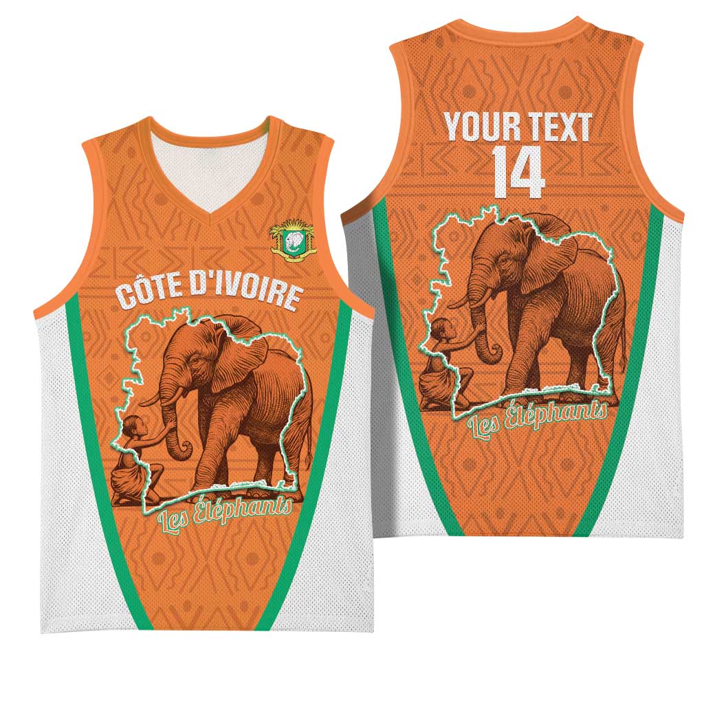 Custom Ivory Coast Football Basketball Jersey 2026 Cote d'Ivoire Les Elephants Orange Version - African Pride
