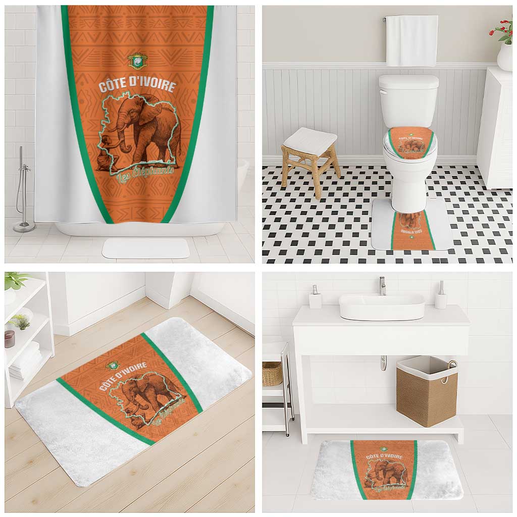 Ivory Coast Football Bathroom Set 2026 Cote d'Ivoire Les Elephants Orange Version - African Pride