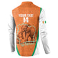 Custom Ivory Coast Football Button Sweatshirt 2026 Cote d'Ivoire Les Elephants Orange Version