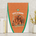 Ivory Coast Football Canvas Wall Art 2026 Cote d'Ivoire Les Elephants Orange Version - African Pride
