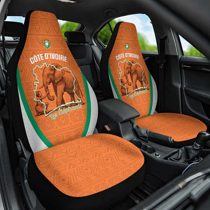 Ivory Coast Football Car Seat Cover 2026 Cote d'Ivoire Les Elephants Orange Version - African Pride