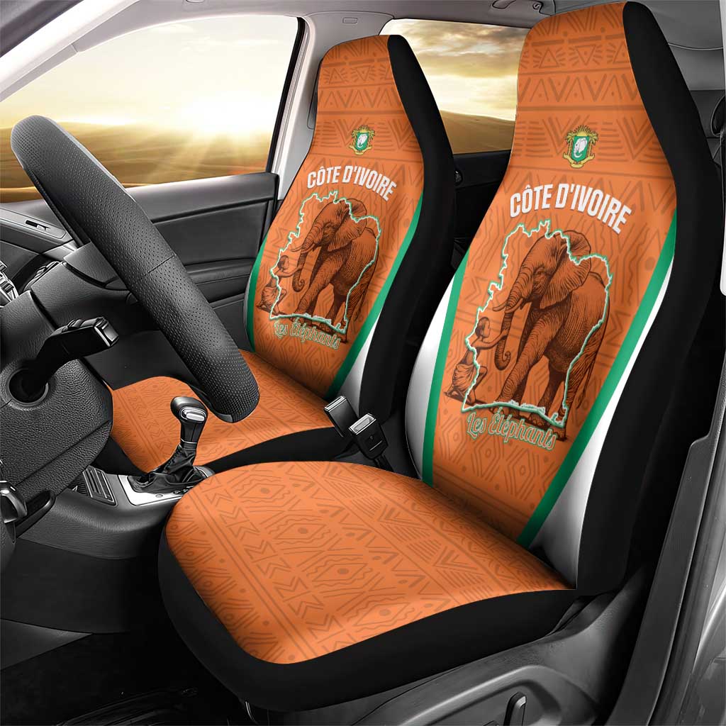 Ivory Coast Football Car Seat Cover 2026 Cote d'Ivoire Les Elephants Orange Version - African Pride