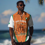 Custom Ivory Coast Football Hawaiian Shirt 2026 Cote d'Ivoire Les Elephants Orange Version LT14