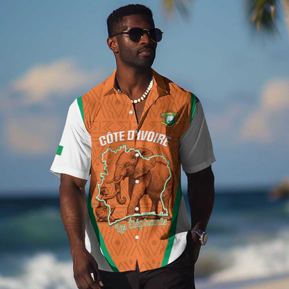 Custom Ivory Coast Football Hawaiian Shirt 2026 Cote d'Ivoire Les Elephants Orange Version LT14