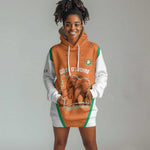 Custom Ivory Coast Football Hoodie Dress 2026 Cote d'Ivoire Les Elephants Orange Version - African Pride