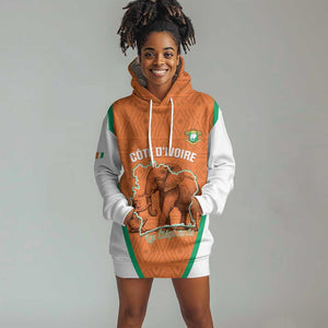 Custom Ivory Coast Football Hoodie Dress 2026 Cote d'Ivoire Les Elephants Orange Version - African Pride
