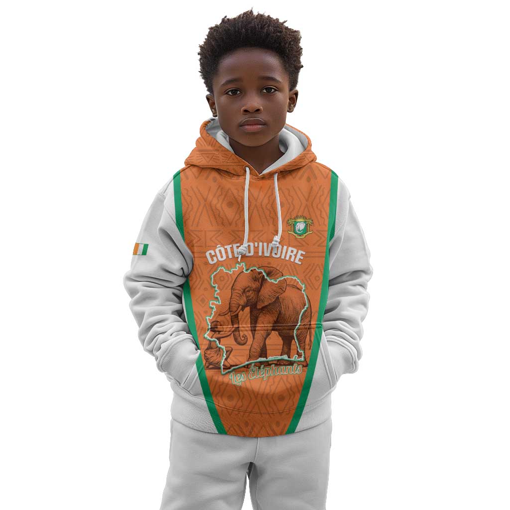 Custom Ivory Coast Football Kid Hoodie 2026 Cote d'Ivoire Les Elephants Orange Version - African Pride