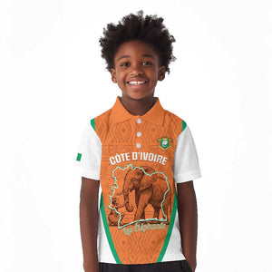 Custom Ivory Coast Football Kid Polo Shirt 2026 Cote d'Ivoire Les Elephants Orange Version LT14