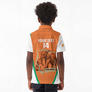Custom Ivory Coast Football Kid Polo Shirt 2026 Cote d'Ivoire Les Elephants Orange Version LT14