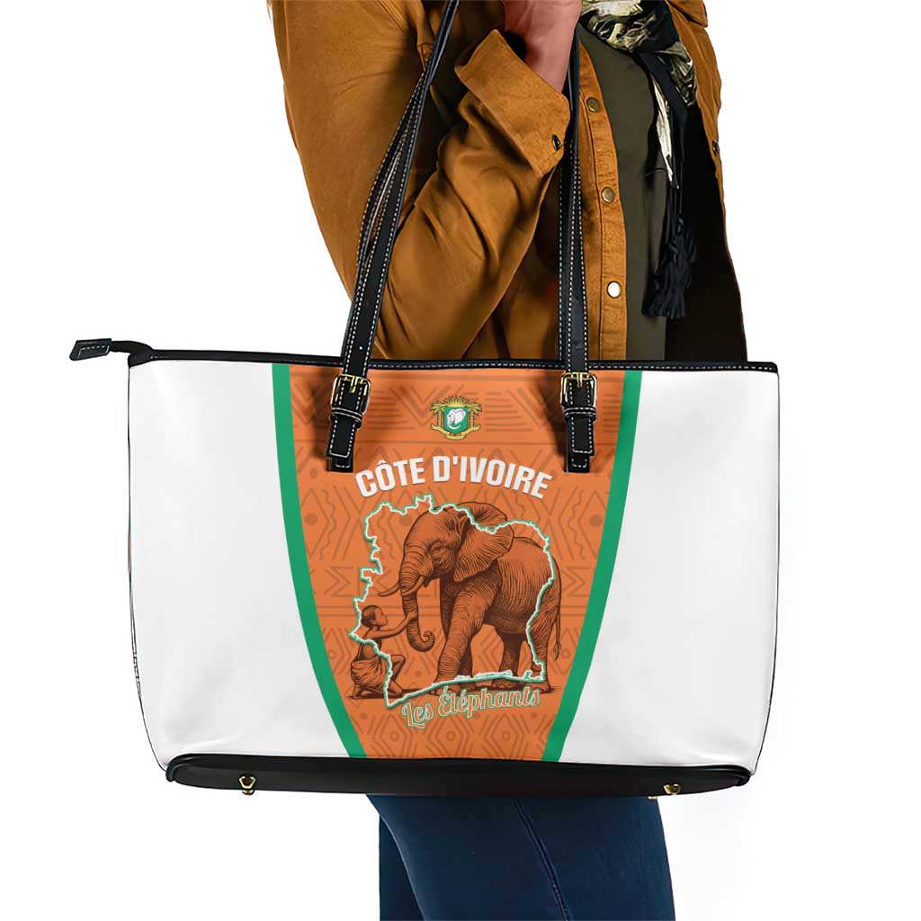 Ivory Coast Football Leather Tote Bag 2026 Cote d'Ivoire Les Elephants Orange Version - African Pride