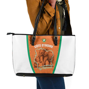 Ivory Coast Football Leather Tote Bag 2026 Cote d'Ivoire Les Elephants Orange Version - African Pride