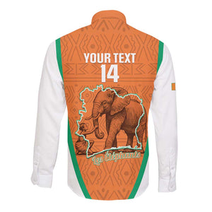Custom Ivory Coast Football Long Sleeve Button Shirt 2026 Cote d'Ivoire Les Elephants Orange Version - African Pride
