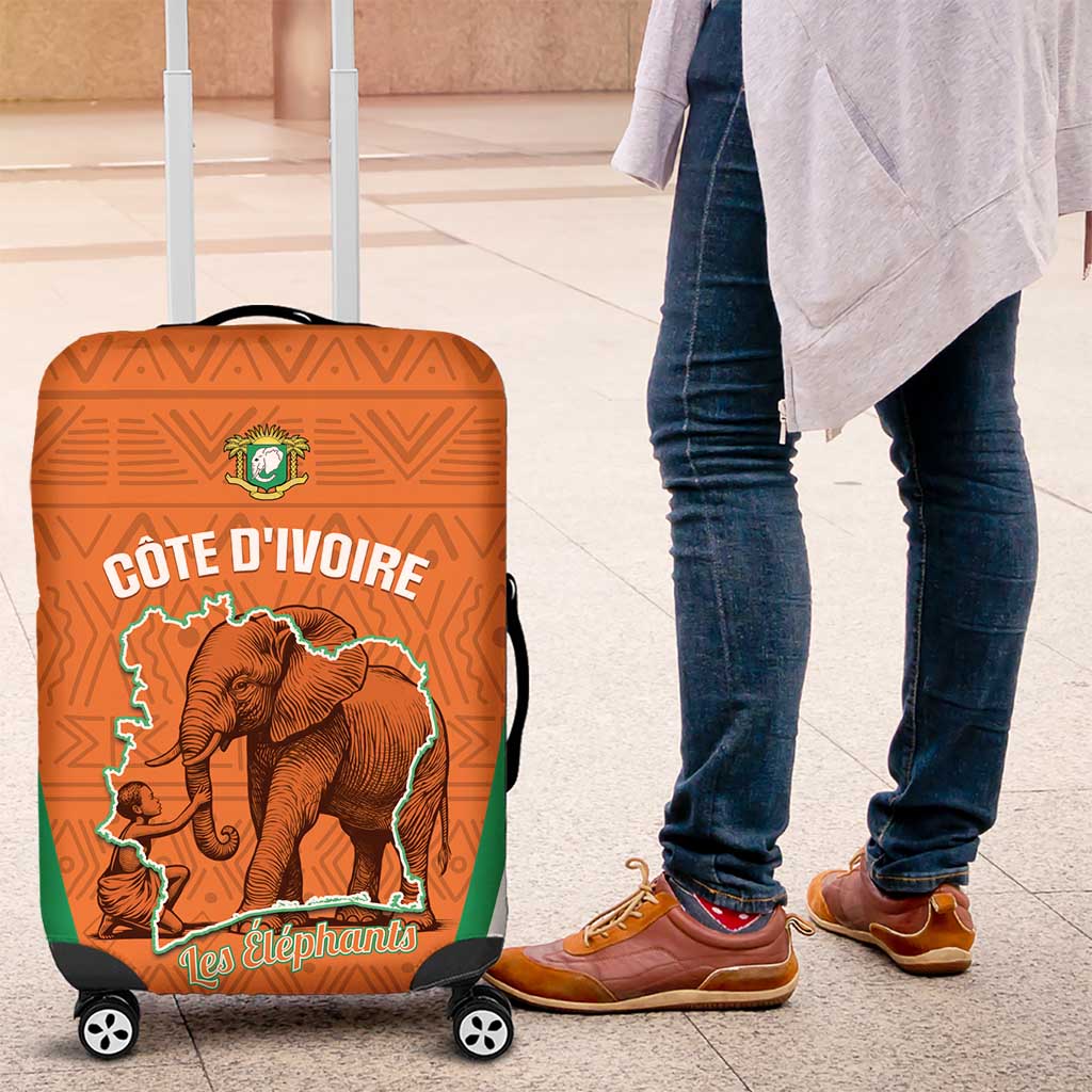 Ivory Coast Football Luggage Cover 2026 Cote d'Ivoire Les Elephants Orange Version - African Pride