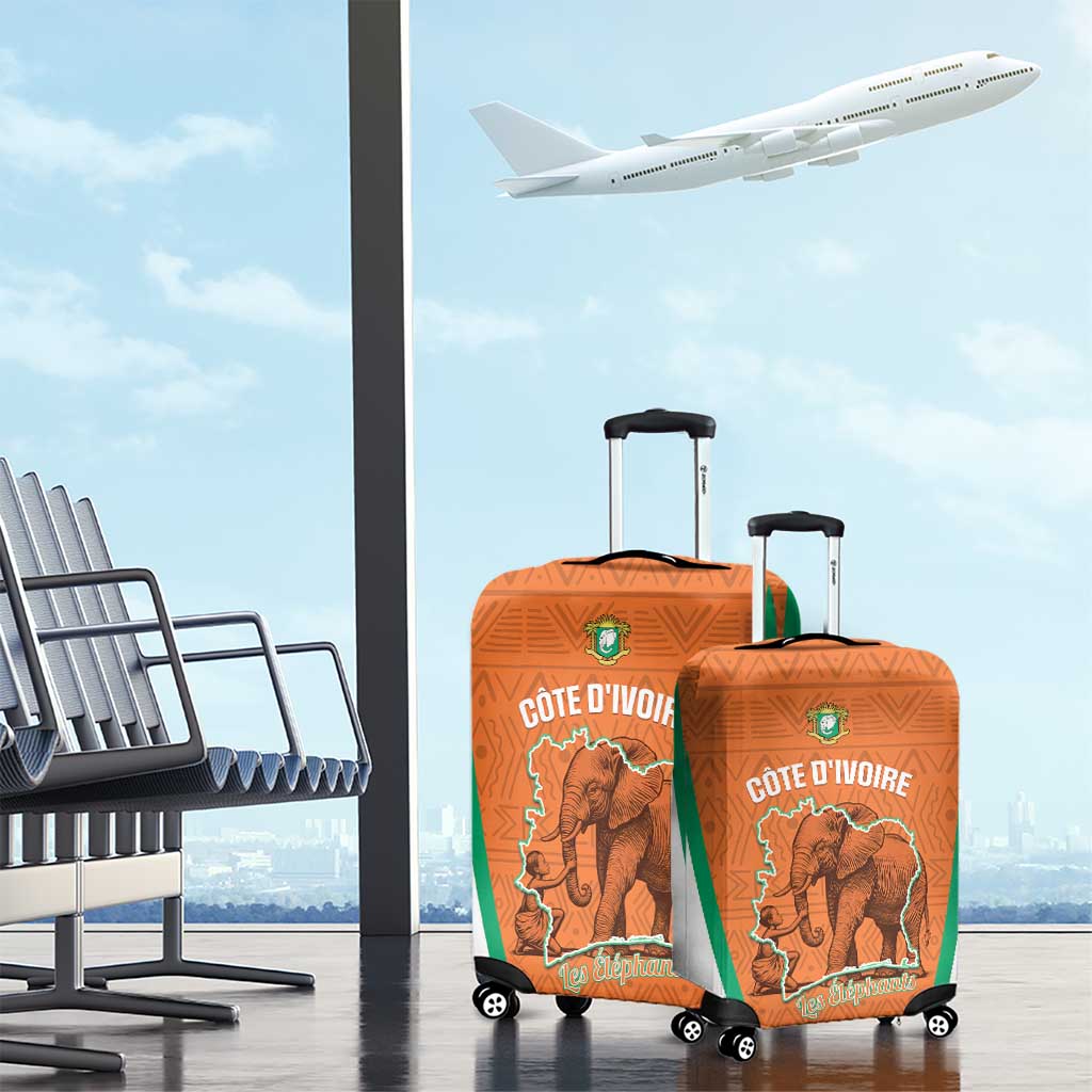 Ivory Coast Football Luggage Cover 2026 Cote d'Ivoire Les Elephants Orange Version - African Pride