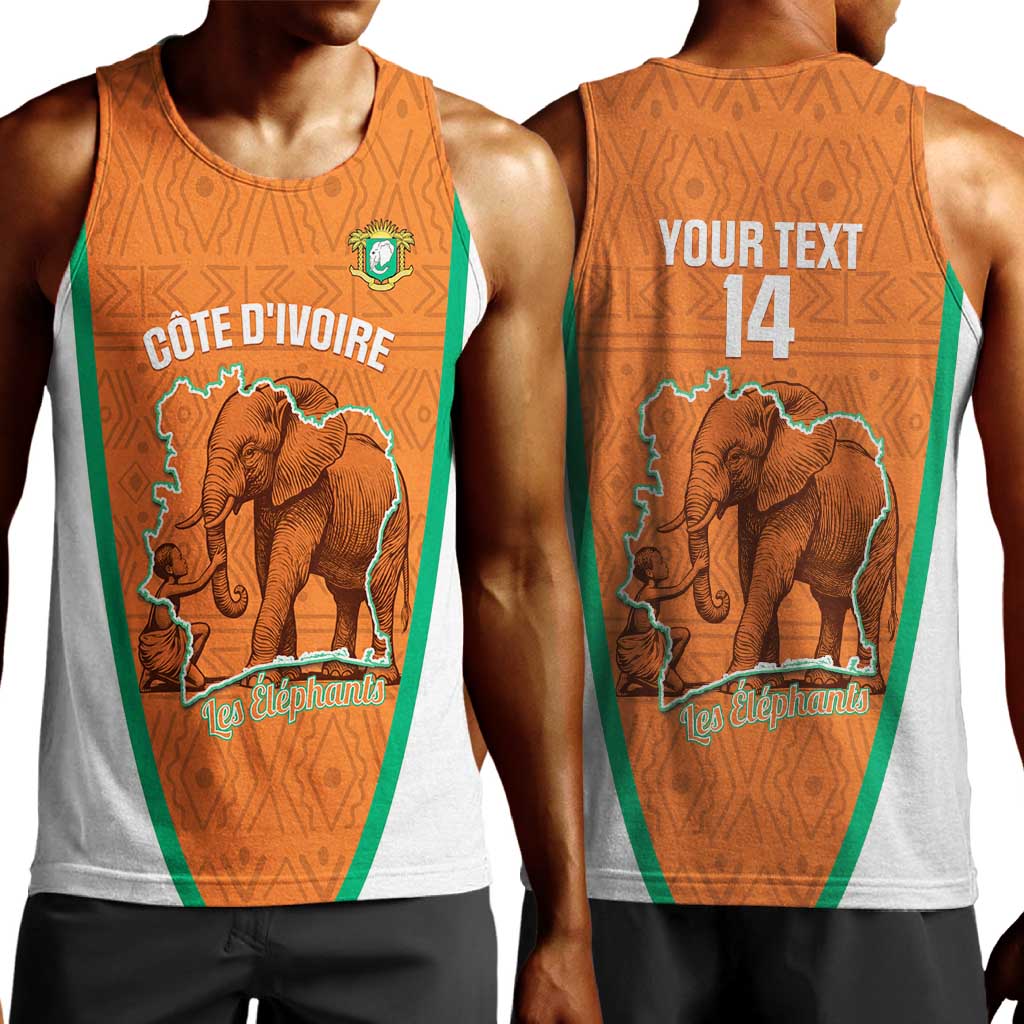 Custom Ivory Coast Football Men Tank Top 2026 Cote d'Ivoire Les Elephants Orange Version - African Pride