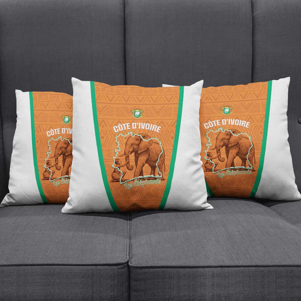 Ivory Coast Football Pillow Cover 2026 Cote d'Ivoire Les Elephants Orange Version - African Pride