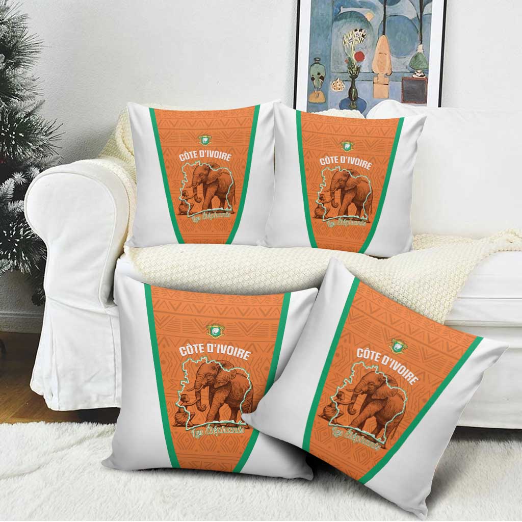 Ivory Coast Football Pillow Cover 2026 Cote d'Ivoire Les Elephants Orange Version - African Pride