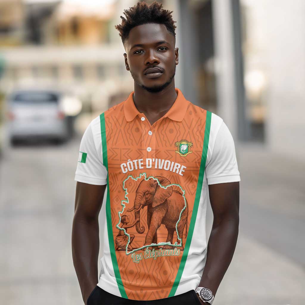 Custom Ivory Coast Football Polo Shirt 2026 Cote d'Ivoire Les Elephants Orange Version LT14