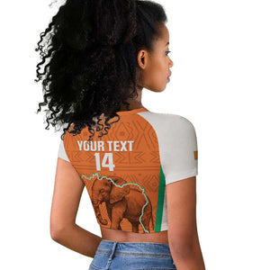 Custom Ivory Coast Football Raglan Cropped T shirt 2026 Cote d'Ivoire Les Elephants Orange Version LT14
