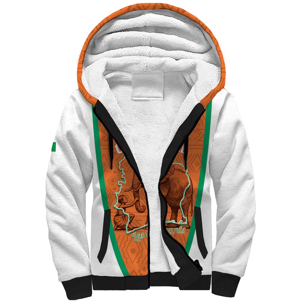 Custom Ivory Coast Football Sherpa Hoodie 2026 Cote d'Ivoire Les Elephants Orange Version - African Pride