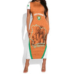 Custom Ivory Coast Football Short Sleeve Bodycon Dress 2026 Cote d'Ivoire Les Elephants Orange Version LT14
