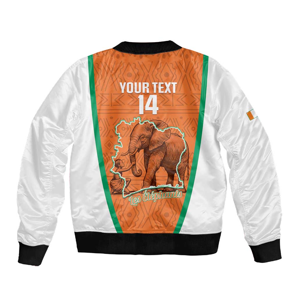 Custom Ivory Coast Football Sleeve Zip Bomber Jacket 2026 Cote d'Ivoire Les Elephants Orange Version - African Pride