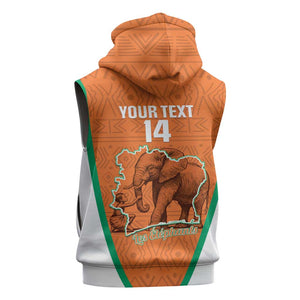 Custom Ivory Coast Football Sleeveless Hoodie 2026 Cote d'Ivoire Les Elephants Orange Version - African Pride