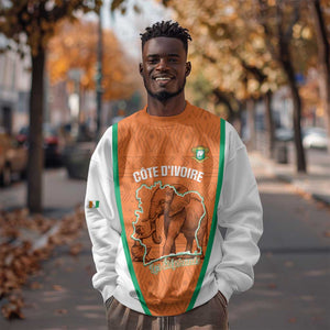 Custom Ivory Coast Football Sweatshirt 2026 Cote d'Ivoire Les Elephants Orange Version - African Pride
