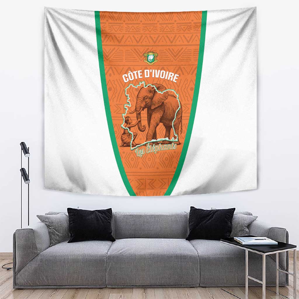 Ivory Coast Football Tapestry 2026 Cote d'Ivoire Les Elephants Orange Version - African Pride