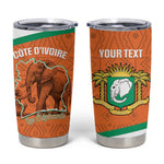Custom Ivory Coast Football Tumbler Cup 2026 Cote d'Ivoire Les Elephants Orange Version - African Pride